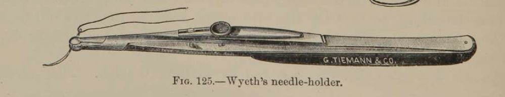 Wyeth's needle holder used in surgery circa 1897.